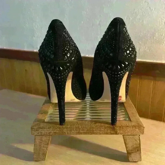 BCBGeneration Black Suede Embellished Heels - Picture 5 of 9
